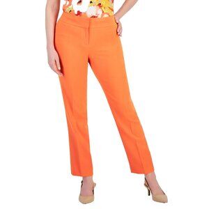 Kasper Petite Slim Straight-Leg Trousers Papaya Size 10P